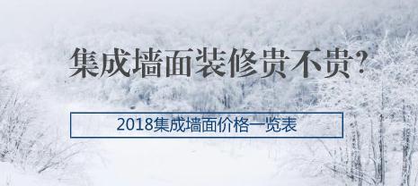 集成墙面装修贵不贵？2018集成墙面价格一览表